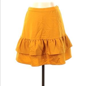 J Crew yellow flounce skirt